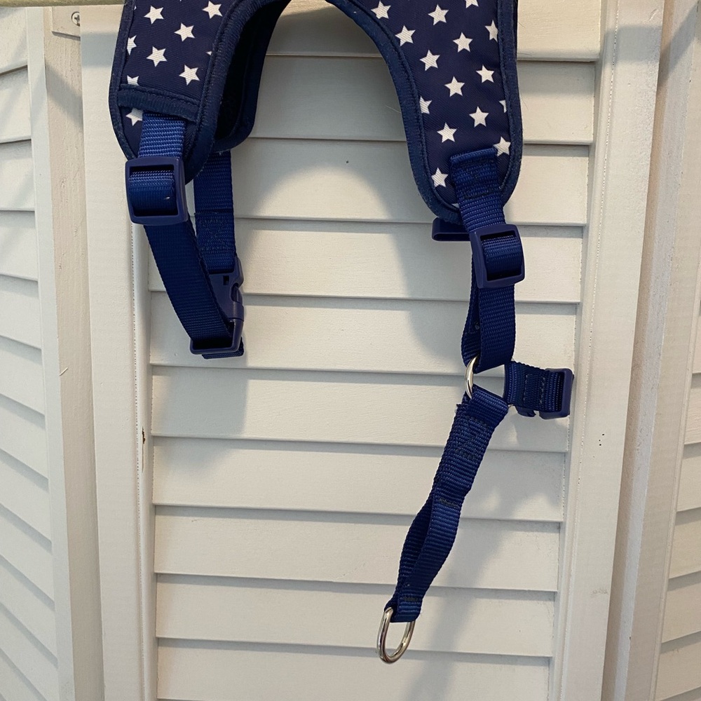 I ♥️ U “Doggy Harness” Size XS/Small? Navy Blue w/White Stars EUC SEE BELOW - Picture 5 of 6